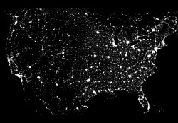 United States from Space _ Lights / Power