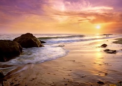 California Beach At Sunset