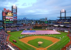 Citizens Bank Park (Phillies) with American Flag