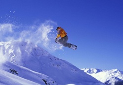 Snowboarding on Powder